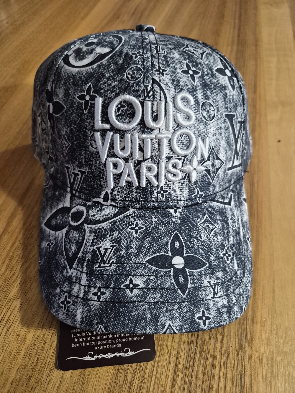 Unisex Louis Vuitton Blue & White Monogram Embroidered Baseball Cap